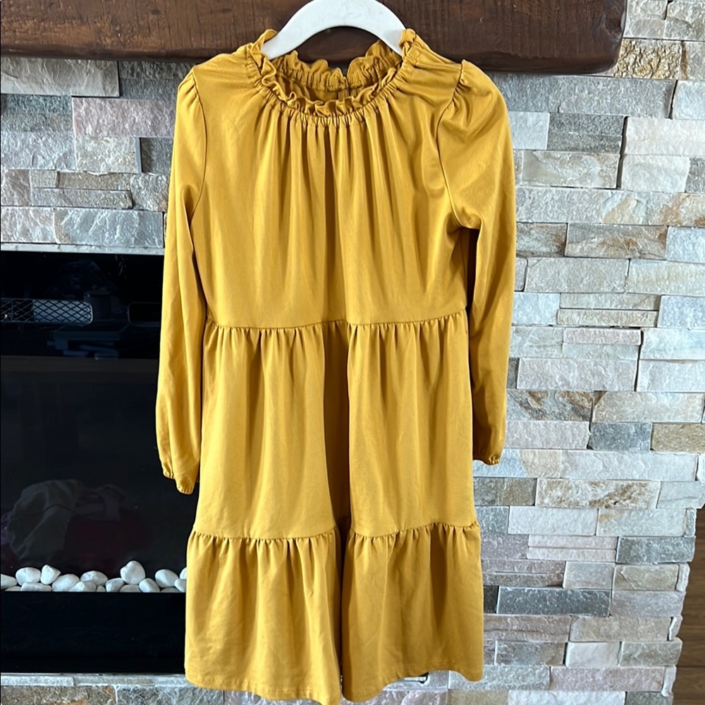 Mustard Yellow Ruffled Tiered Sundress